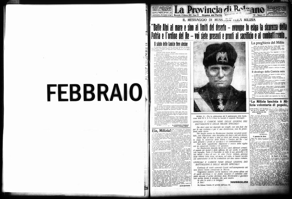 La provincia di Bolzano : quotidiano del Partito nazionale fascista