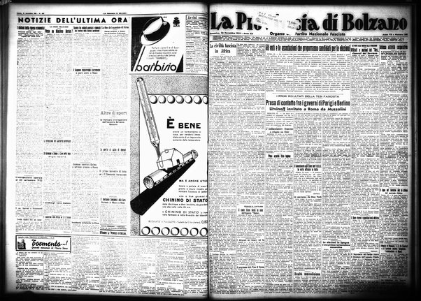 La provincia di Bolzano : quotidiano del Partito nazionale fascista