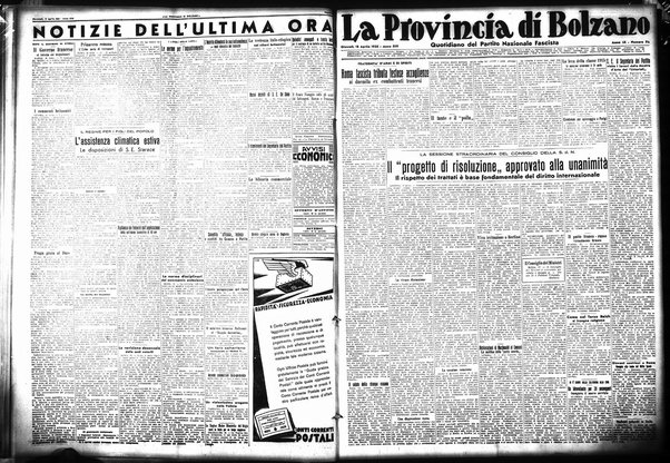 La provincia di Bolzano : quotidiano del Partito nazionale fascista