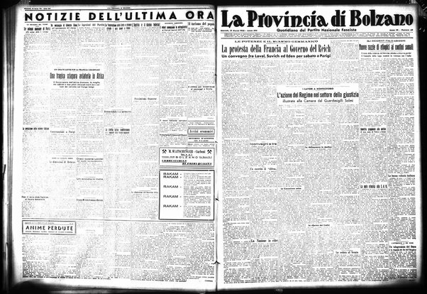 La provincia di Bolzano : quotidiano del Partito nazionale fascista