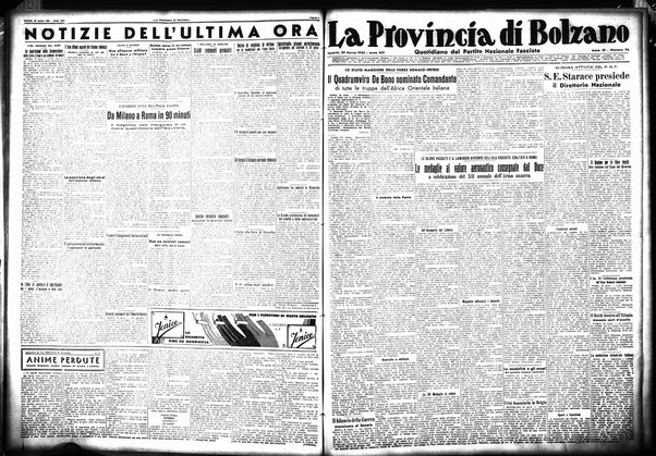 La provincia di Bolzano : quotidiano del Partito nazionale fascista