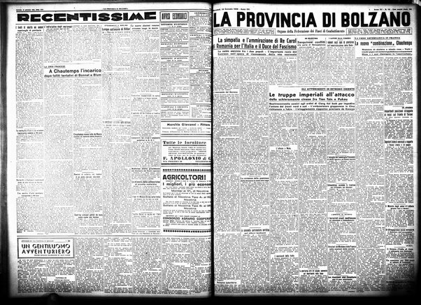 La provincia di Bolzano : quotidiano del Partito nazionale fascista