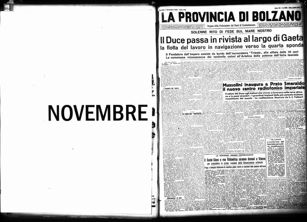 La provincia di Bolzano : quotidiano del Partito nazionale fascista