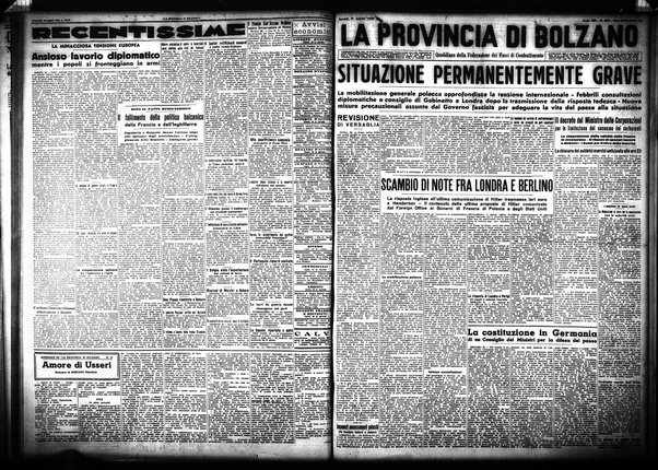 La provincia di Bolzano : quotidiano del Partito nazionale fascista