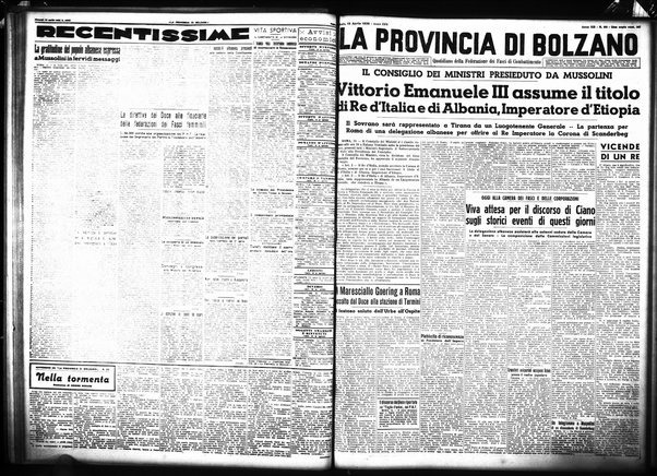 La provincia di Bolzano : quotidiano del Partito nazionale fascista