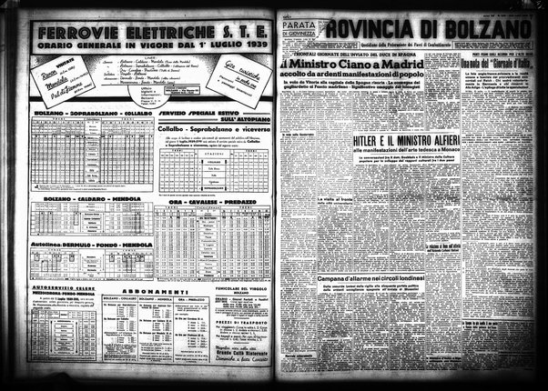 La provincia di Bolzano : quotidiano del Partito nazionale fascista