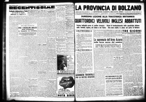 La provincia di Bolzano : quotidiano del Partito nazionale fascista