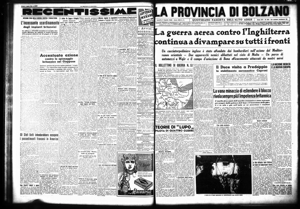 La provincia di Bolzano : quotidiano del Partito nazionale fascista