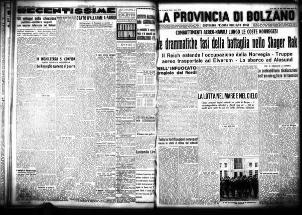 La provincia di Bolzano : quotidiano del Partito nazionale fascista