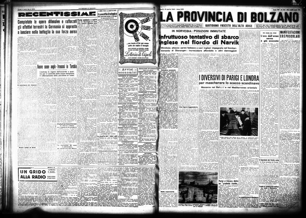 La provincia di Bolzano : quotidiano del Partito nazionale fascista