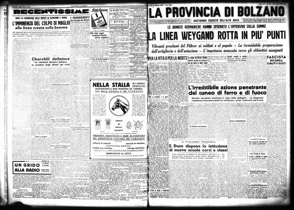 La provincia di Bolzano : quotidiano del Partito nazionale fascista