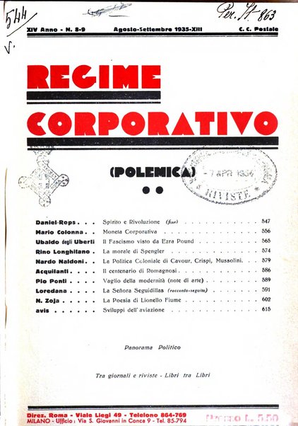 Il regime corporativo polemica