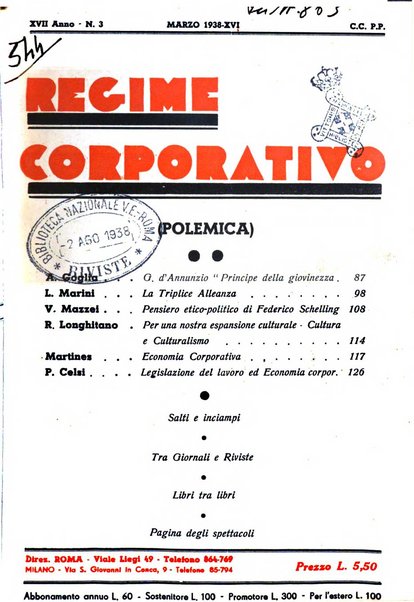 Il regime corporativo polemica