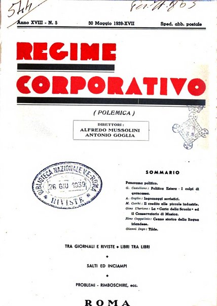 Il regime corporativo polemica