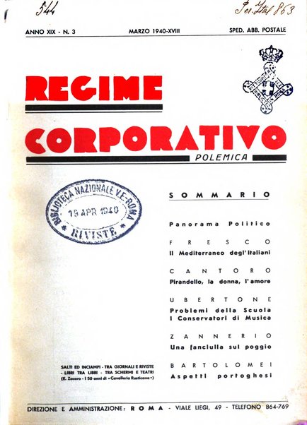 Il regime corporativo polemica