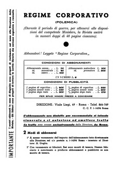 Il regime corporativo polemica