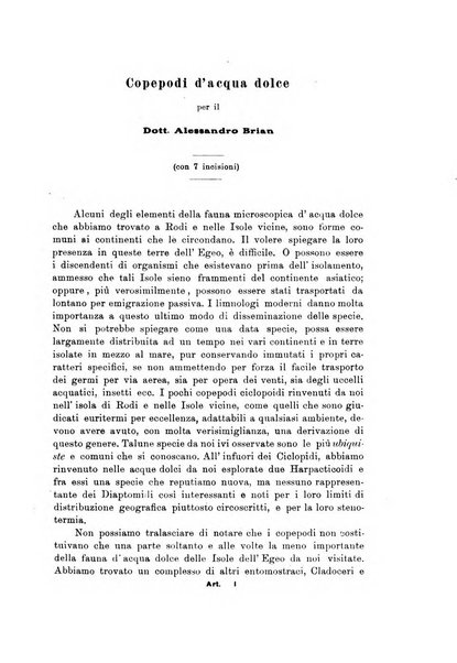 Archivio zoologico italiano pubblicato sotto gli auspicii della Unione Zoologica