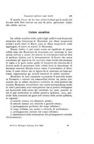 Archivio zoologico italiano pubblicato sotto gli auspicii della Unione Zoologica