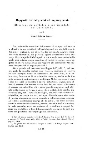 Archivio zoologico italiano pubblicato sotto gli auspicii della Unione Zoologica