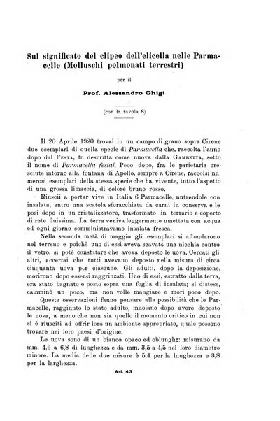 Archivio zoologico italiano pubblicato sotto gli auspicii della Unione Zoologica