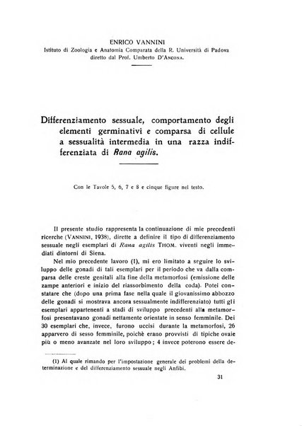 Archivio zoologico italiano pubblicato sotto gli auspicii della Unione Zoologica