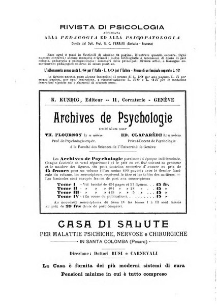 Rivista di psicologia applicata alla pedagogia e alla psicopatologia