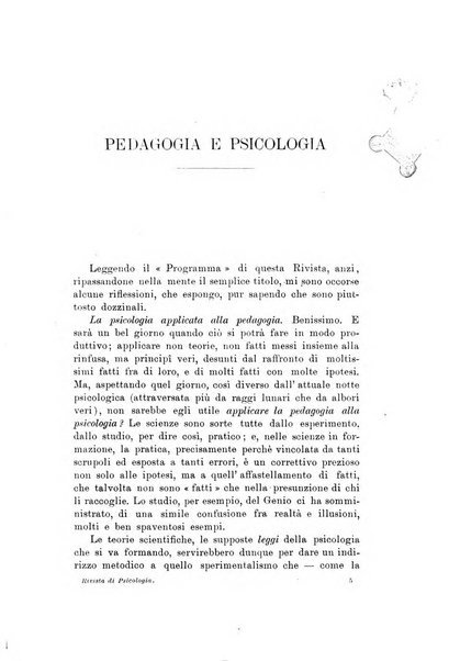 Rivista di psicologia applicata alla pedagogia e alla psicopatologia