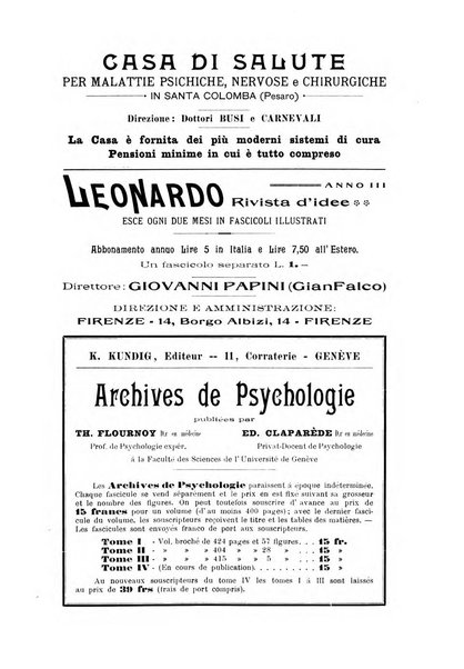 Rivista di psicologia applicata alla pedagogia e alla psicopatologia