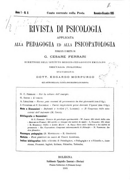 Rivista di psicologia applicata alla pedagogia e alla psicopatologia