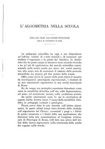 Rivista di psicologia applicata alla pedagogia e alla psicopatologia