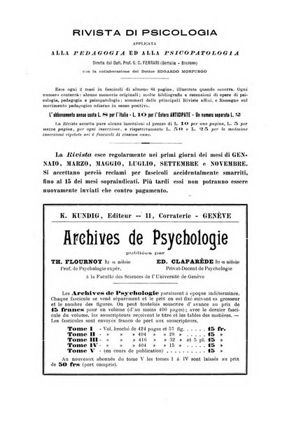 Rivista di psicologia applicata alla pedagogia e alla psicopatologia