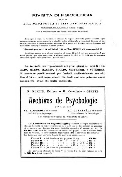 Rivista di psicologia applicata alla pedagogia e alla psicopatologia