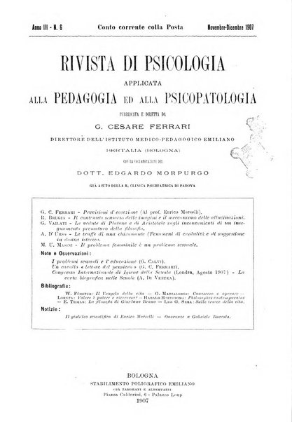 Rivista di psicologia applicata alla pedagogia e alla psicopatologia