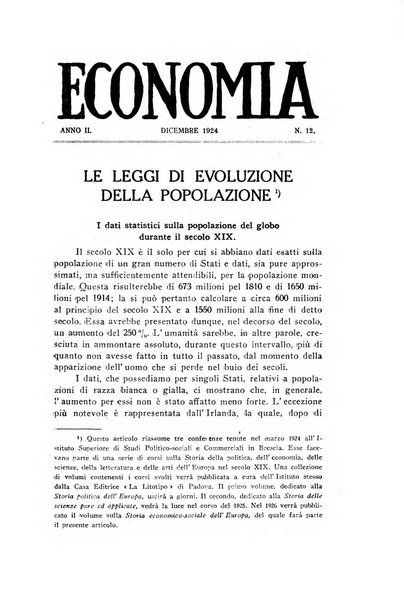 Economia rassegna mensile di politica economica