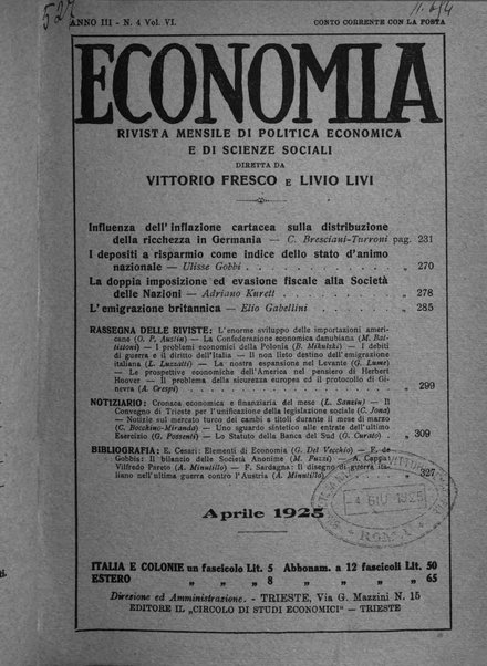 Economia rassegna mensile di politica economica