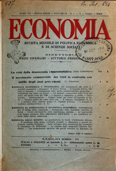 Economia rassegna mensile di politica economica