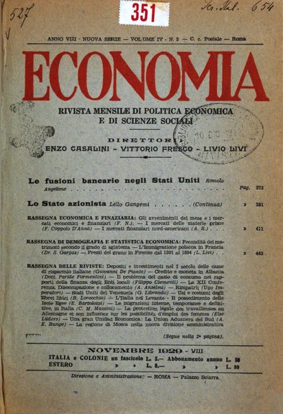 Economia rassegna mensile di politica economica