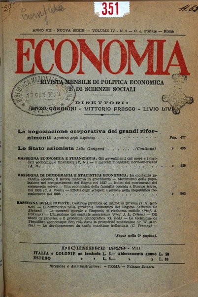 Economia rassegna mensile di politica economica