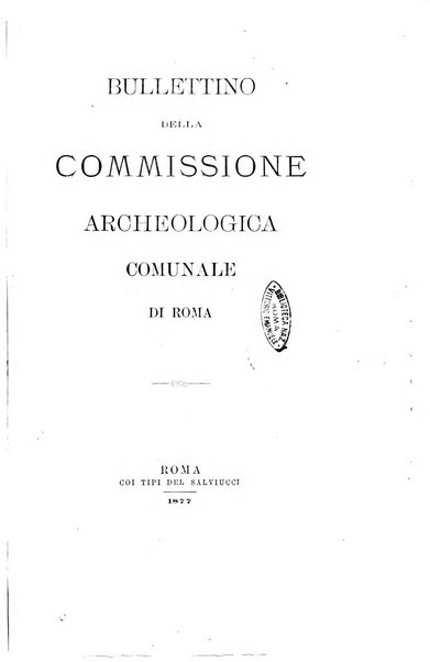 Bullettino della Commissione archeologica comunale di Roma