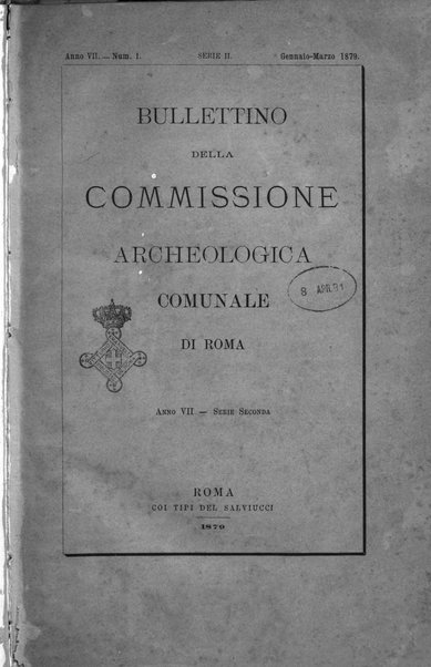 Bullettino della Commissione archeologica comunale di Roma