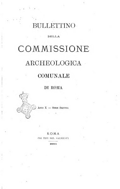 Bullettino della Commissione archeologica comunale di Roma