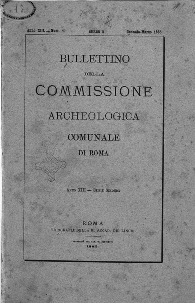 Bullettino della Commissione archeologica comunale di Roma