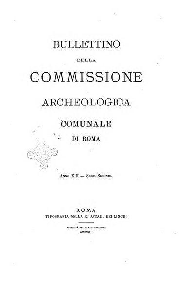 Bullettino della Commissione archeologica comunale di Roma