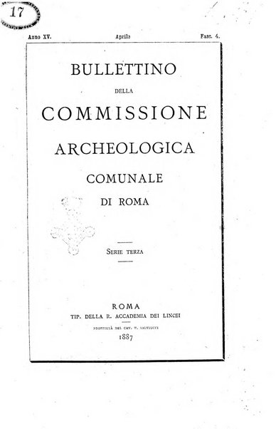 Bullettino della Commissione archeologica comunale di Roma