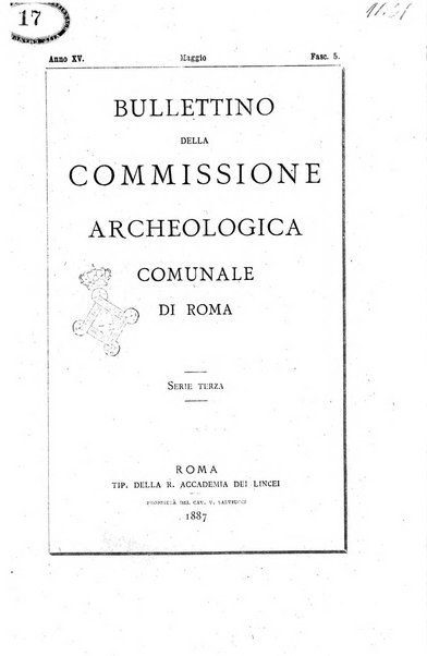 Bullettino della Commissione archeologica comunale di Roma