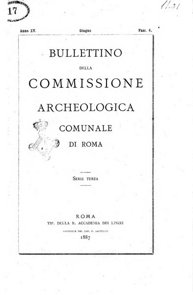 Bullettino della Commissione archeologica comunale di Roma