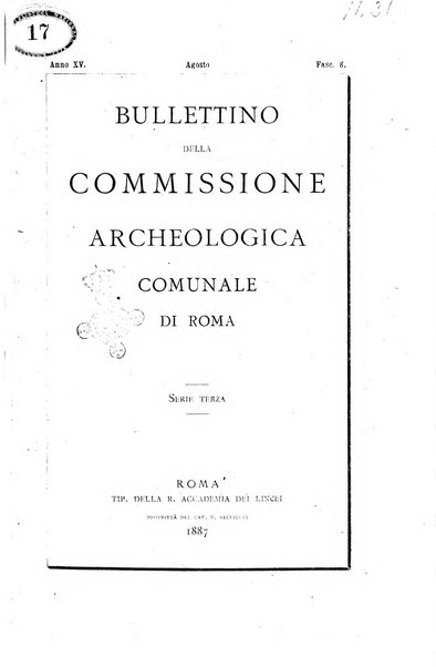 Bullettino della Commissione archeologica comunale di Roma