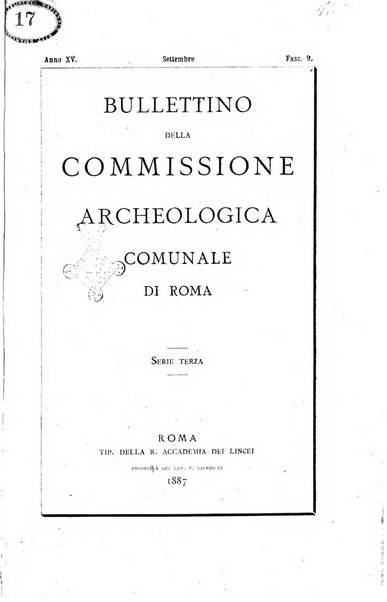 Bullettino della Commissione archeologica comunale di Roma