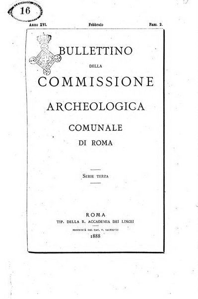 Bullettino della Commissione archeologica comunale di Roma