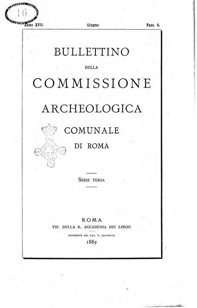 Bullettino della Commissione archeologica comunale di Roma